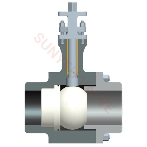 ceramic lined ball valve with partial lined valve