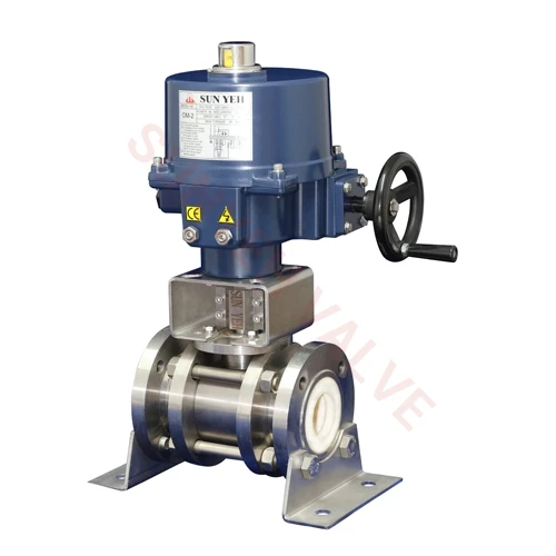 Sun Yeh Ceramic Lined Ball Valve with Stainless Body and Electric Actuator